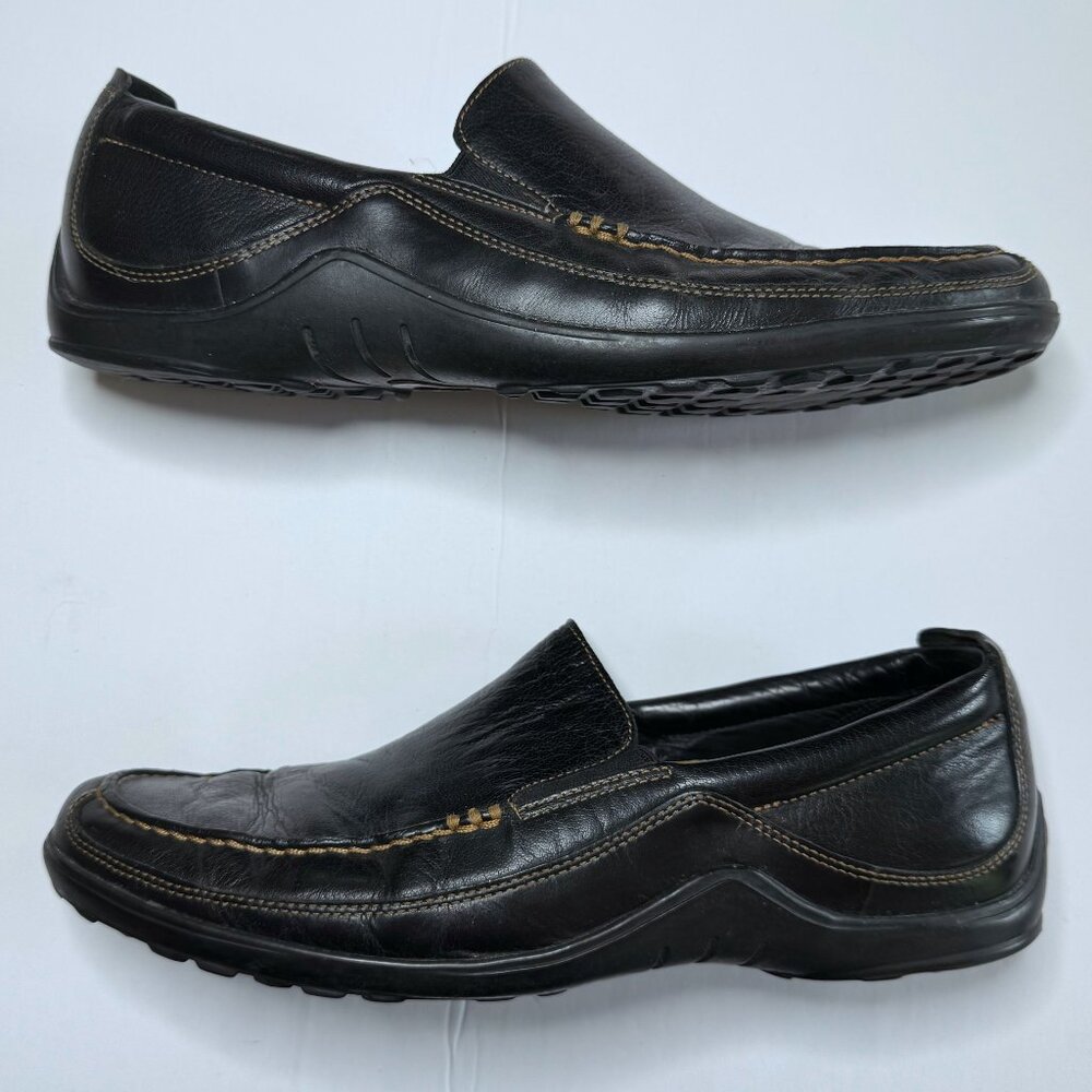 Cole Haan Mens Size 11.5 N Black Tucker Slip On Leather Venetian Loafers Shoes